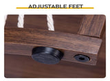2-Tier Oval Coffee Table, 37.8" x 19.7" x 18.1", Melamine MDF & Iron Frame, Rattan Shelf, Walnut 26028317