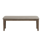 ZUN Fabric Upholstered Seat 1pc Bench Wire Brushed Brown Finish Wooden Frame Dining Room Furniture B011104524