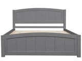 Wood Platform Bed with Headboard,Footboard and Wood Slat Support, Gray WF190781AAE
