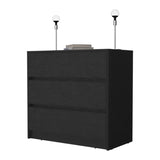 ZUN Black 3-Drawer Dresser B062P175076