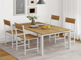 4 PCS Industrial Dining Chairs, 330LBS Capacity Metal Frame Kitchen Side Chairs, Natural 84730965