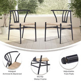 4PCS Weave Dining Chair, Mid-Century Modern Metal Rattan Chair for Kitchen Dining Living Room, 82470228