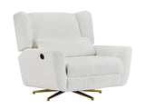 Power Recliner Chair Swivel,Boucle Upholstered 360&deg Swivel Recliner with gold 5 star base-Beige N771P298185M