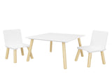 Kids Table and 2 Chairs Set, 3 Pieces Toddler Table and Chair Set, Wooden Activity Play Table Set 46335211