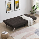 ZUN WOOD FRAME, STAINLESS LEG, FUTON, SOFA BED Espresso W2297P283330