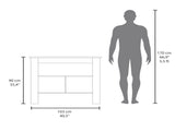 Island 35.4" H, with 3 Shelves, White / Mahogany B097P250890
