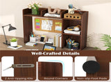 Walnut Desktop Bookshelf for 27''/68.58cm Monitor, 93.9825.4073.66cm Engineered Wood Desk Hutch 17874579