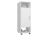Armoire 62.9"H, with 1 Door, 3 Shelves, and Full-Length Mirror, White B097P250837