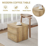 ZUN Elevate your living space with this square modern MDF coffee table that showcases smooth, light wood W1151P187996