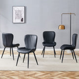 ZUN The Black Minimalist Ergonomic Dining Chair Comes In A Pack of 4, With A Comfortable Design Of W1151P277172