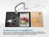 Stainless Steel Kitchen Sink, 30x19 Single Bowl, Undermount Handmade Sink in Black, with Cutting 08831545