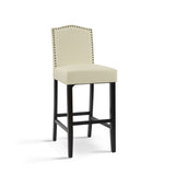 Barstools Set of 2, Counter Height Upholstered Bar Stools for Kitchen Island, Beige Rubberwood Legs N779P254675P