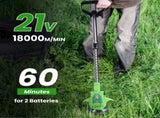 21V 300W Cordless Grass Trimmer Rechargeable Lawn Mower 18000M/Min Weed Cutter with Saw Blade 2 16783490