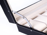 24 Compartments Top-level Opening Style Leather Watch Collection Box Black 45482126
