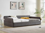 Daybed, sofa bed metal framed with trundle twin size, Grey, 78.4''L x 41''W x 29.8''H. W1162P214581