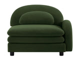 Vitoria Curved Sofa RSF Teddy Fabric W/Pillow -Green W5656P454369