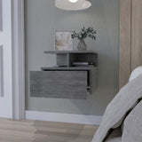 Augusta Floating Nightstand with 2-Tier Shelf and 1-Drawer B128P176117