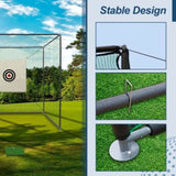 ZUN 10X10X10FT Golf Practice Net Cage w/ Metal Frame Hitting Net Kit Indoor Outdoor 99880895