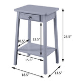 Grey End Table with Bottom Shelf B062P185693