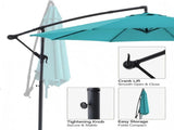 10ft Umbrella Hanging Offset Market Outdoor Sun Shade For Deck Poolside Easy Tilt Cross Base 70315127