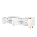 ZUN Modern warm white TV cabinet for 80 inch TV Stands, for Living Room Bedroom W33153230