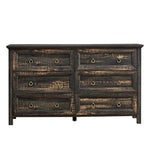 ZUN Farmhouse 6 Drawers Dresser for Bedroom, Wood Rustic Wide Chest of Drawers, Storage Dressers W2393P197404