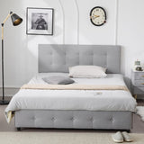 Upholstered Queen Platform Storage Bed Frame with 4 Drawers, Adjustable Headboard with Button Tufted 45724648