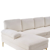 U-Shaped 4-Seat Indoor Modular Sofa Creamy-White 66522610