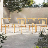 4PCS Weave Dining Chair, Mid-Century Modern Metal Rattan Chair for Kitchen Dining Living Room, Wood 93444531