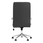 ZUN Black and Chrome Upholstered Office Chair with Casters B062P145550