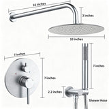 Shower System Shower Faucet Combo Set Wall Mounted with 10" Rainfall Shower Head and handheld shower 37654644