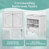 30" Bathroom Vanity with Sink, Two Doors with Shelf, Soft Close Door Hinges, Vintage Style, White N759P226000K