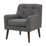 Ryder 25" Mid Century Modern Gray Woven Fabric Tufted Armchair B061128591