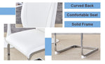 ZUN Luxury Simple Arch Chair - Set of 4 White PU Material High Resilience Dining Chair with Arched Metal W1151P154858