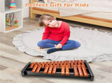 25 Notes Xylophone with 2 Mallets & Carrying Bag, Hardwood Pine Wood Brown Black for Beginners 03572341