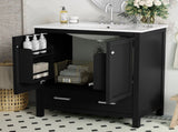 30" Black Bathroom Vanity Single Sink, Combo Cabinet Undermount Sink, Bathroom Storage Cabinet WF324043AAB