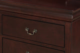 ZUN 1pc Cherry Finish Five Drawers Louis Philip Chest Solid Wood Contemporary Sleek Ample Storage B011P170035