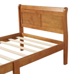 ZUN Wood Platform Bed Twin Bed Frame Mattress Foundation Sleigh Bed with Headboard/Footboard/Wood Slat WF192439AAL