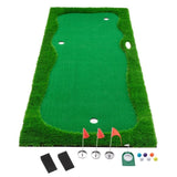 12x5 FT Golf Putting Green, Golf Training Mat with High-quality Turf, 3 Holes, 3 Flags and Cups for W1422P289867