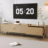 Boho TV Stand for TVs up to 80'' , Modern Farmhouse Media Console, Entertainment Center with Solid N710P222775P