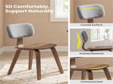 Set of 2 Dining Chair Set , Teddy Velvet Upholstery & Plush Padded Design 31439802