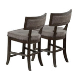 Kitchen Dining Room Chairs Solid wood & Veneer 2pcs High Chair Set Cushion Curved Seat back Rustic B011P160332