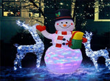 5-foot tall snowman inflatable Christmas decoration with colorful LED lights 14970903