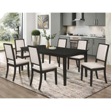 Cream and Black Upholstered Side Chairs B062P145454