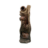 12.4x11.6x37.8" Decorative 3 Tier Tree Trunk Fountain with Lights and Pump, Brown W2078P178872