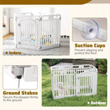 6-Panel HDPE Dog Playpen - Convertible Design , Lockable Door, Suction Cups Ground 55478719