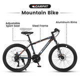 24 Inch Mountain Bike Boys Girls, Steel Frame, Shimano 21 Speed Mountain Bicycle with Daul Disc 41775886