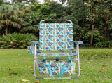 17 Inch Seat Height Beach Chair for Adults, Folding Portable Camping Chair with Headrest, Cup 80999442