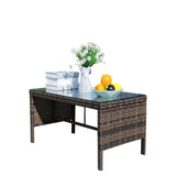 Outdoor patio Furniture 1 Coffee Table with clear tempered glass W20966895