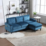 UNITED WE WIN Sofa for three, solid wood frame, Chenille fabric, side pocket, with two cup holders, W1568142739